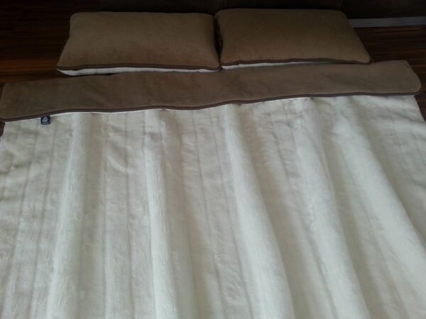 Pościel z wełny Camel Ciemny + Kaszmir Pasy 160x200