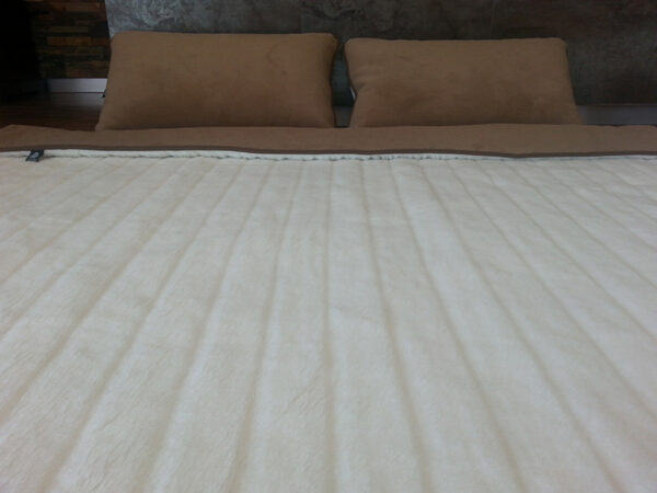 Pościel z wełny Camel Ciemny + Kaszmir Pasy 160x200