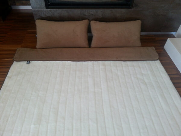 Pościel z wełny Camel Ciemny + Kaszmir Pasy 160x200