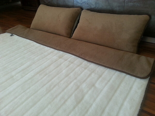 Pościel z wełny Camel Ciemny + Kaszmir Pasy 160x200