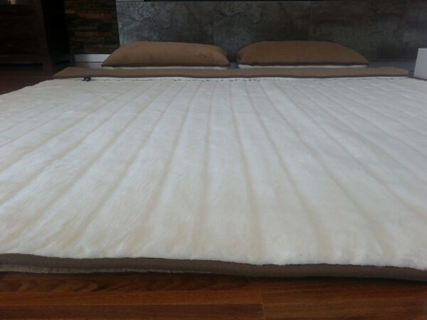 Pościel z wełny Camel Ciemny + Kaszmir Pasy 160x200