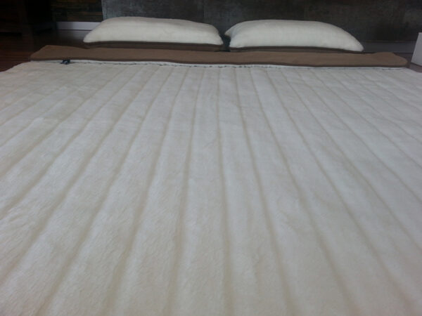 Pościel z wełny Camel Ciemny + Kaszmir Pasy 160x200