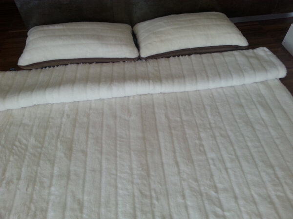 Pościel z wełny Camel Ciemny + Kaszmir Pasy 160x200