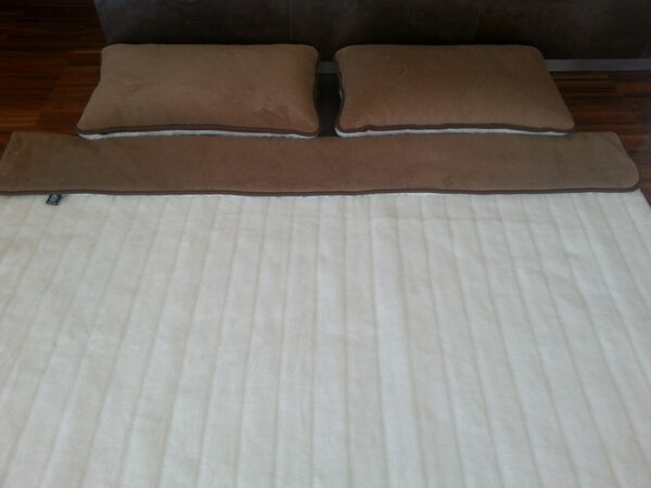 Pościel z wełny Camel Ciemny + Kaszmir Pasy 160x200