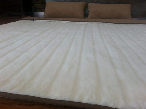 Pościel z wełny Camel Ciemny + Kaszmir Pasy 160x200