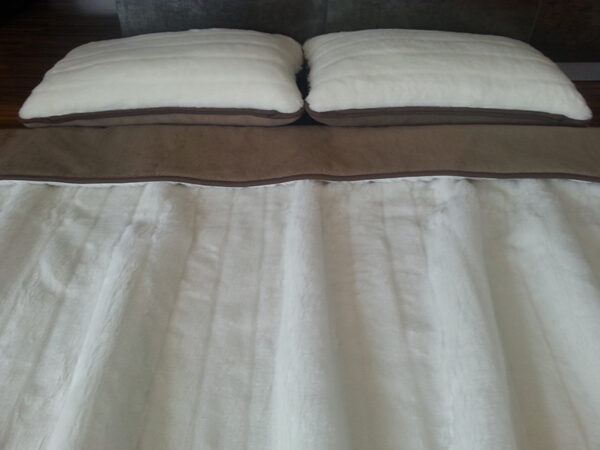 Pościel z wełny Camel Ciemny + Kaszmir Pasy 160x200