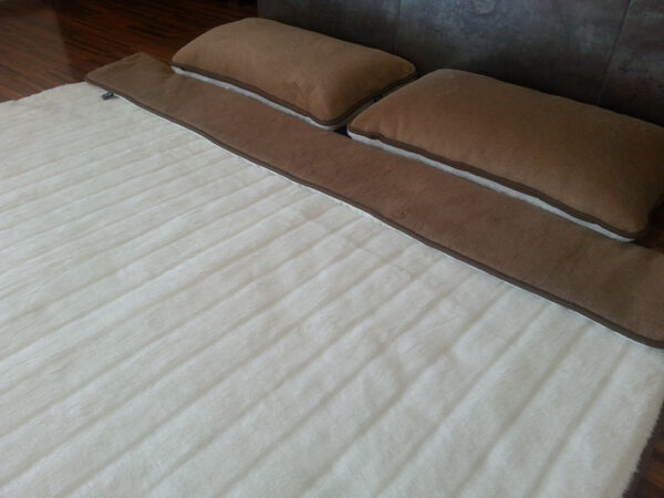 Pościel z wełny Camel Ciemny + Kaszmir Pasy 160x200