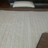 poj18 Pościel z wełny Camel Ciemny + Kaszmir Pasy 140x200 + Podkład wełniany