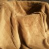 Koc wełniany Camel z wełny wielbłądziej CIEMNY PASY 140x200