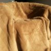 Koc wełniany Camel z wełny wielbłądziej CIEMNY PASY 140x200