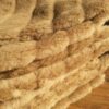 Koc wełniany Camel z wełny wielbłądziej CIEMNY PASY 140x200