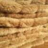 Koc wełniany Camel z wełny wielbłądziej CIEMNY PASY 140x200
