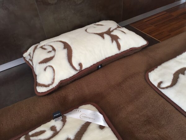 13 Pościel z wełny Camel Ciemny + Kaszmir Szlachecki 140x200 + Materac wełniany