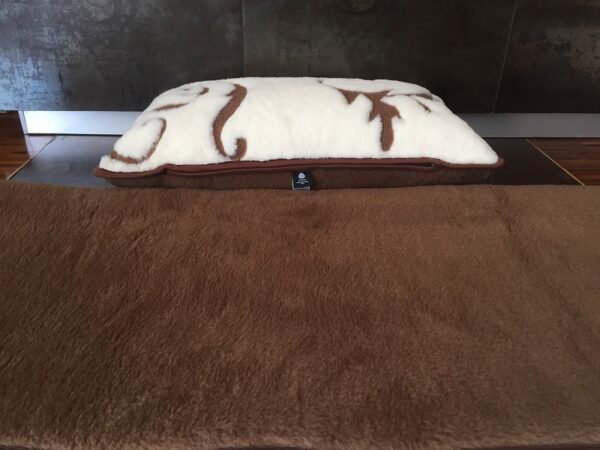 2 Pościel z wełny Camel Ciemny + Kaszmir Szlachecki 140x200 + Materac wełniany