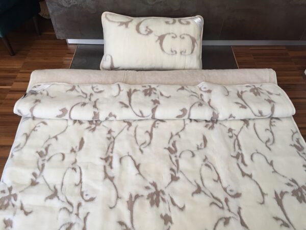 22 Pościel z wełny Camel Jasny + Kaszmir Szlachecki 140x200 + Podkład wełniany