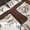 4 Pościel z wełny Camel Ciemny + Kaszmir Szlachecki 240x200 + Materac wełniany