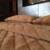 Pościel wełniana Camel z wełny wielbłądziej Pasy 160x200 + Podkład wełniany